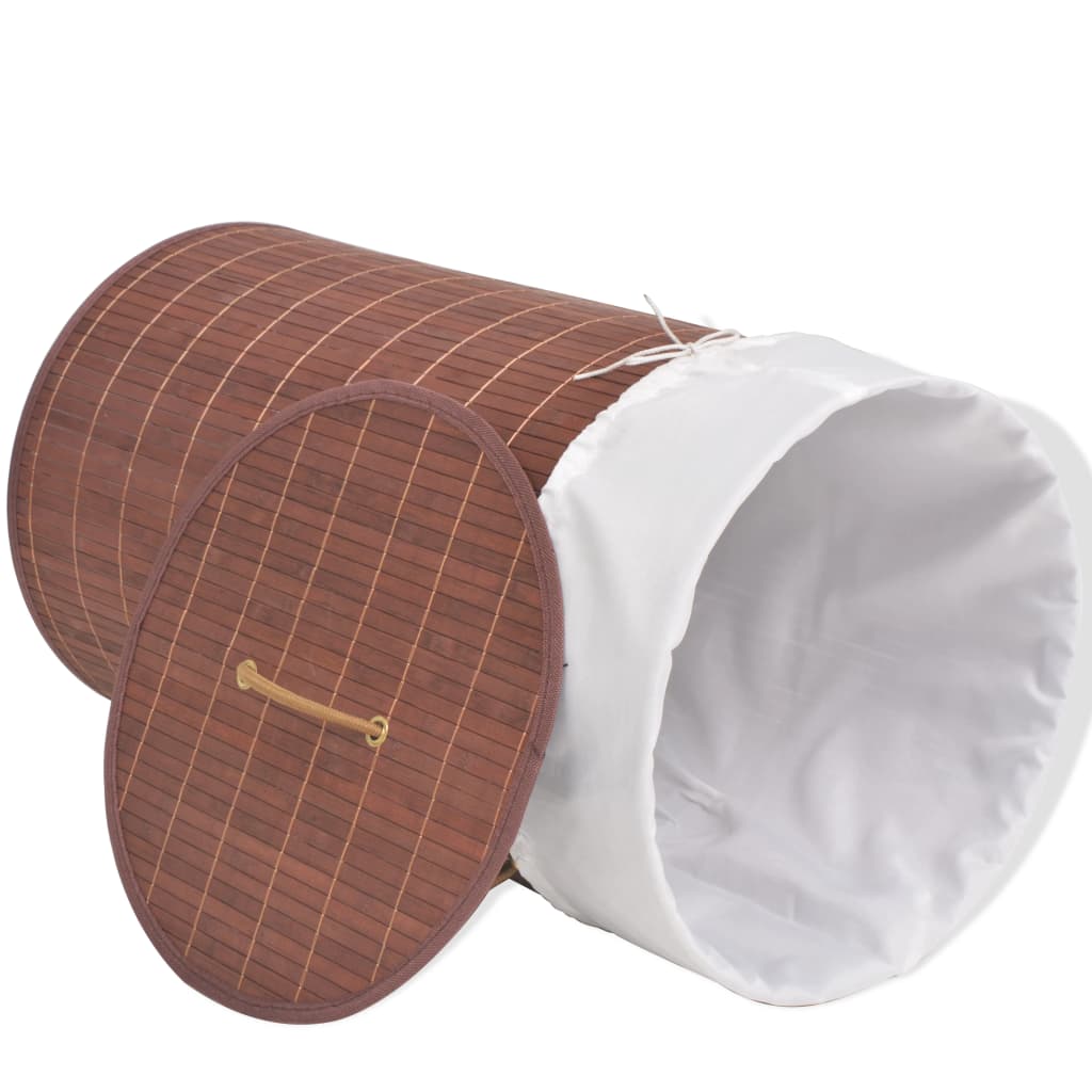 Panier de blanchisserie Vidaxl autour de Bamboo Brown