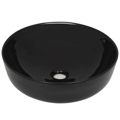 Vidaxl Washbasin Round 41.5x13,5 cm Black en céramique