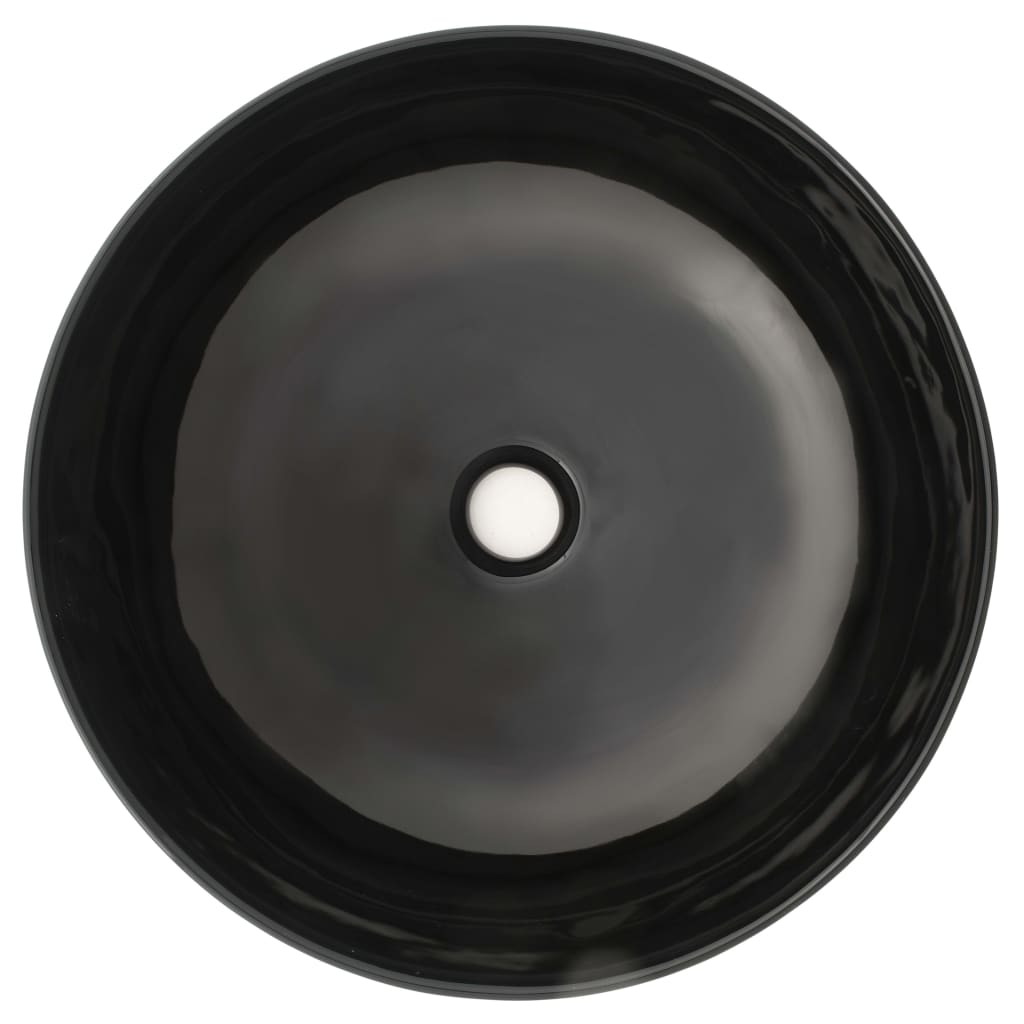 Vidaxl Washbasin Round 41.5x13,5 cm Black en céramique