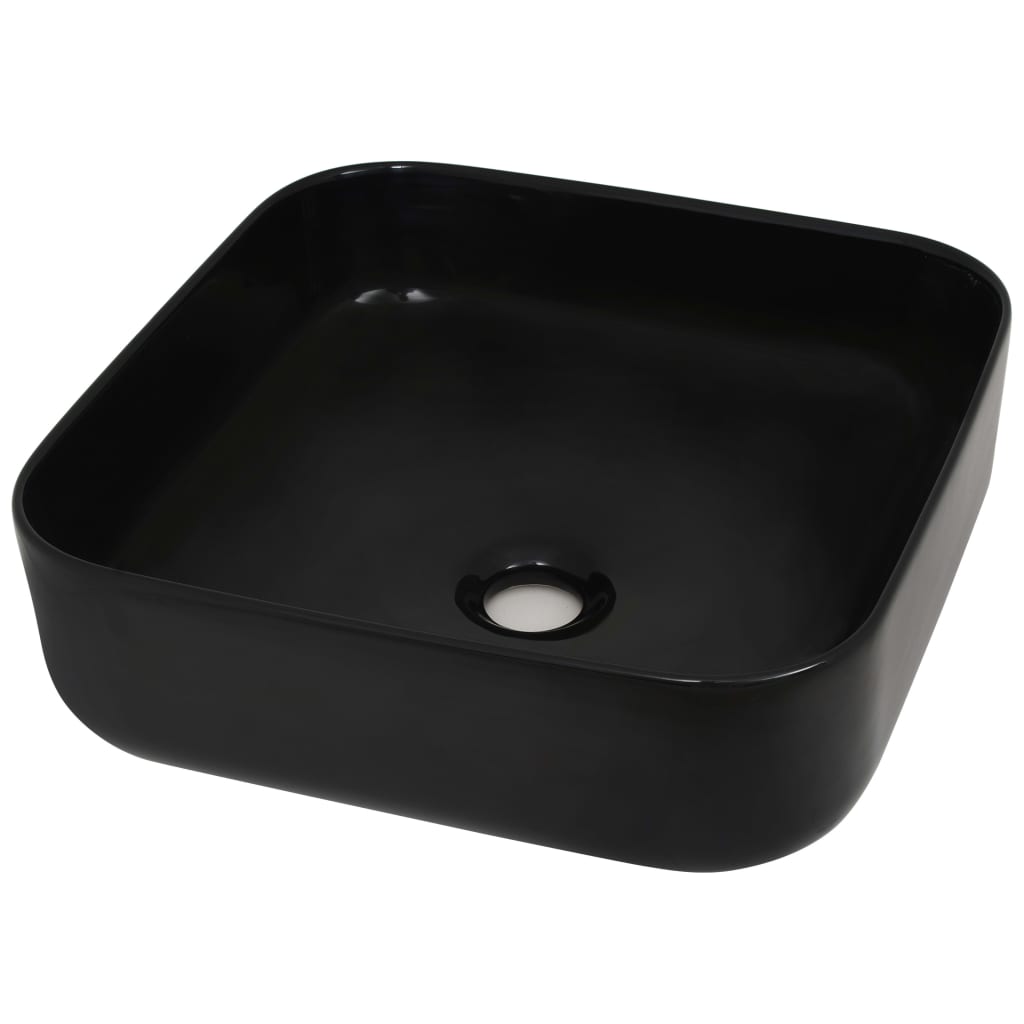 Vidaxl Washingin Square 38x38x13,5 cm Black en céramique