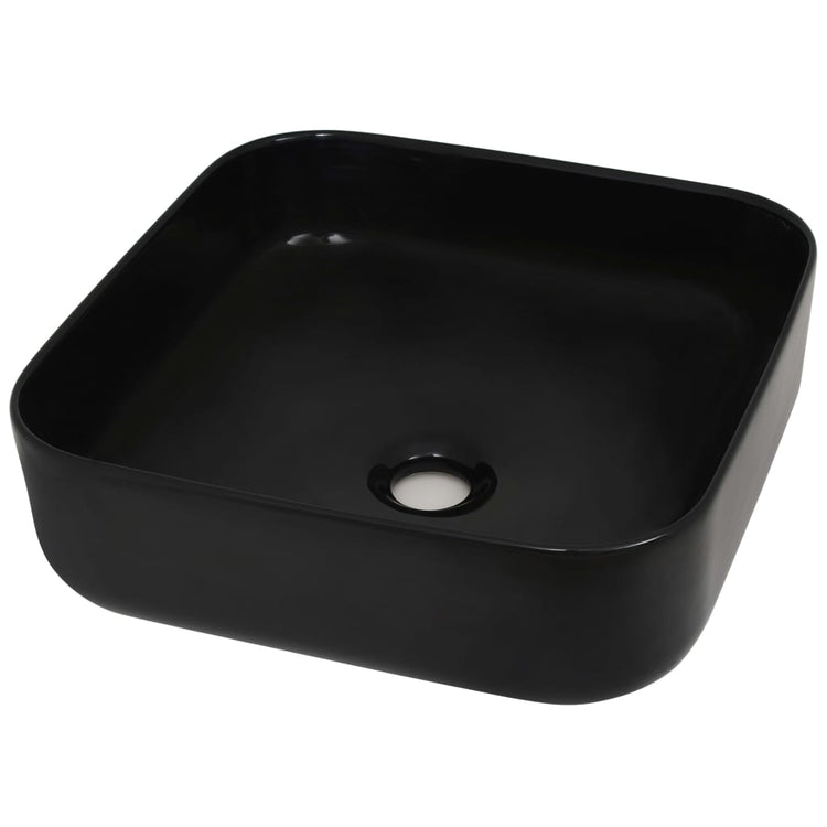 Vidaxl Washingin Square 38x38x13,5 cm Black en céramique