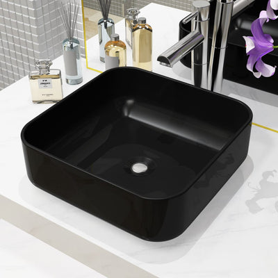 Vidaxl Washingin Square 38x38x13,5 cm Black en céramique