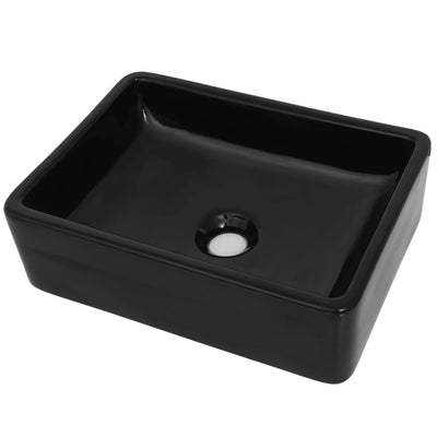 Vidaxl Washbasin Square 41x30x12 cm Black en céramique