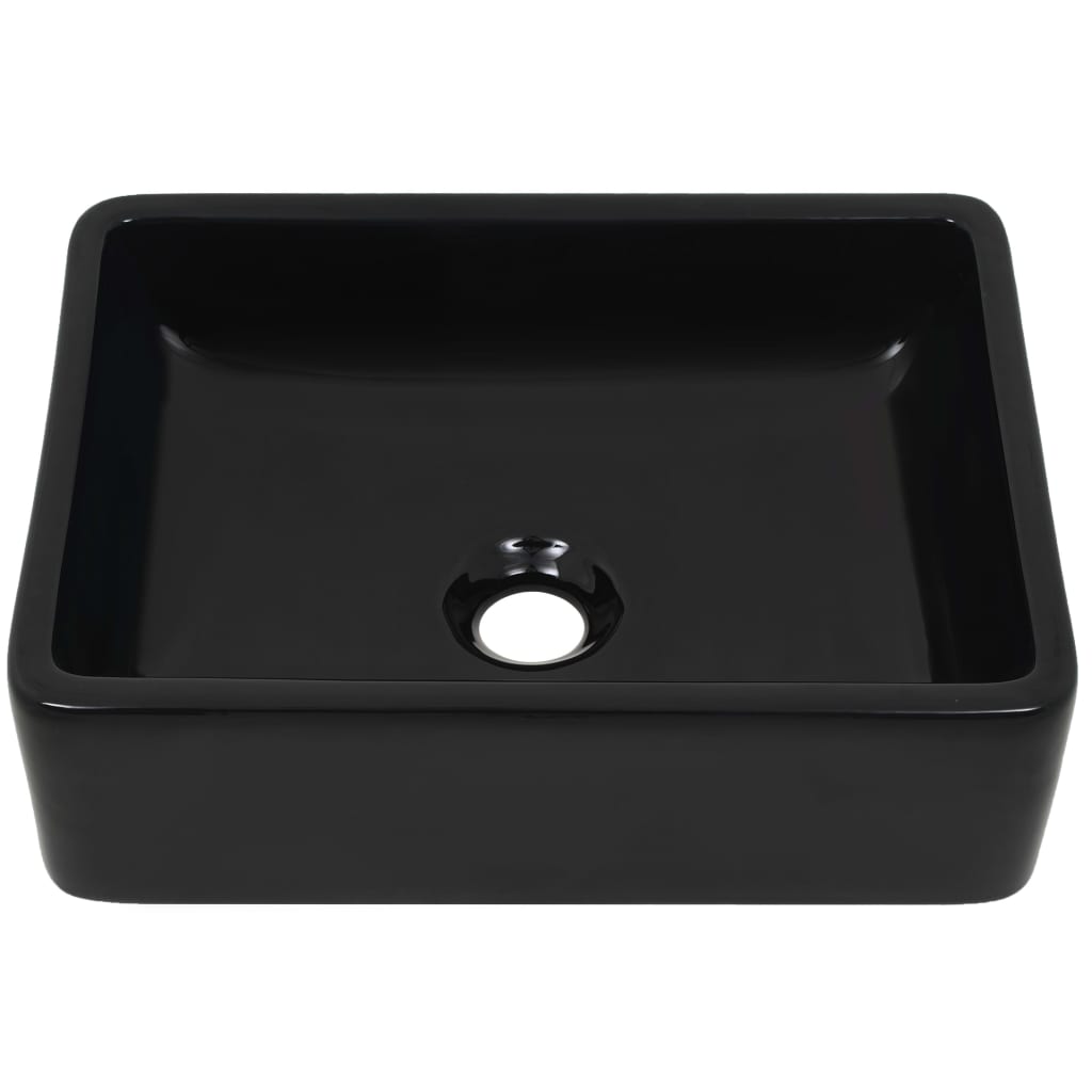 Vidaxl Washbasin Square 41x30x12 cm Black en céramique