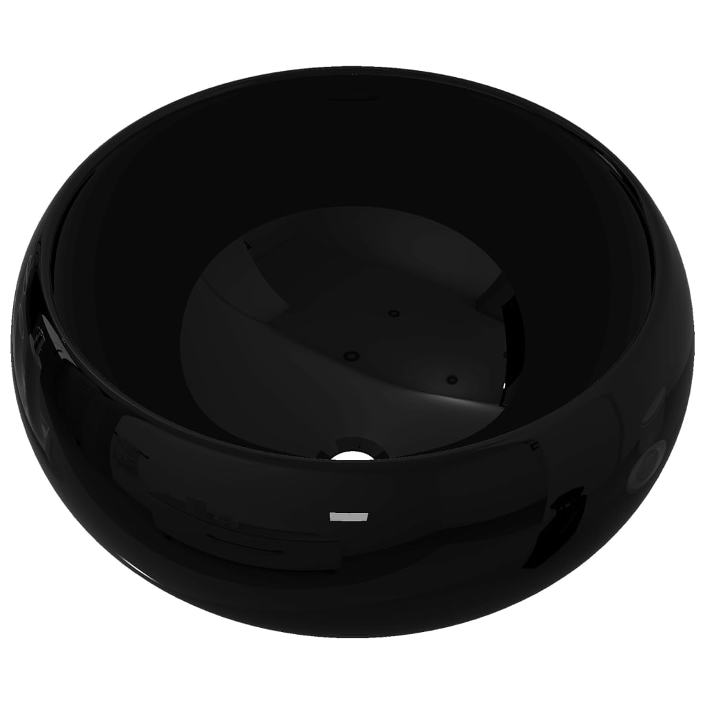 Vidaxl Washbasin Round 40x15 cm Céramique noir
