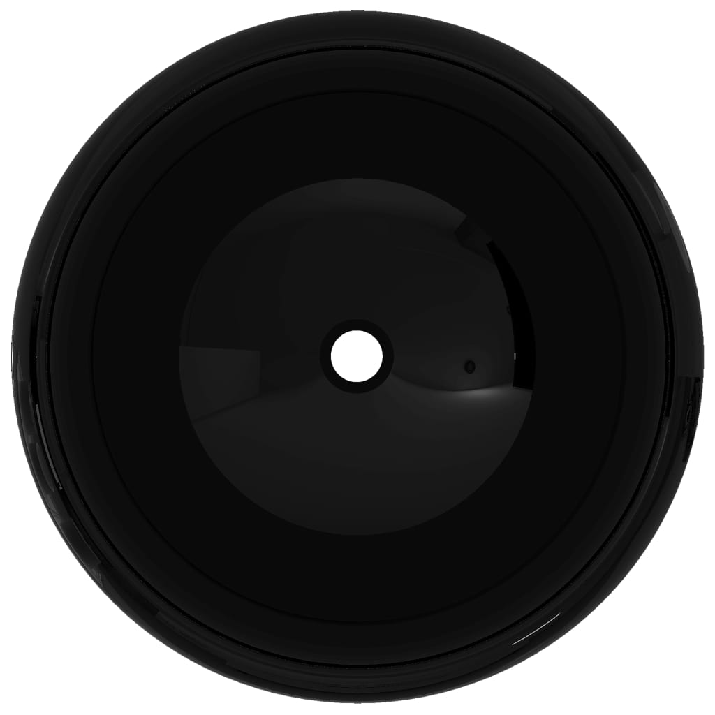 Vidaxl Washbasin Round 40x15 cm Céramique noir