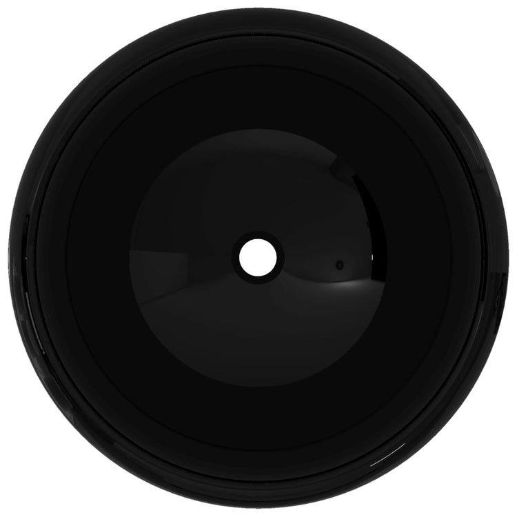 Vidaxl Washbasin Round 40x15 cm Céramique noir