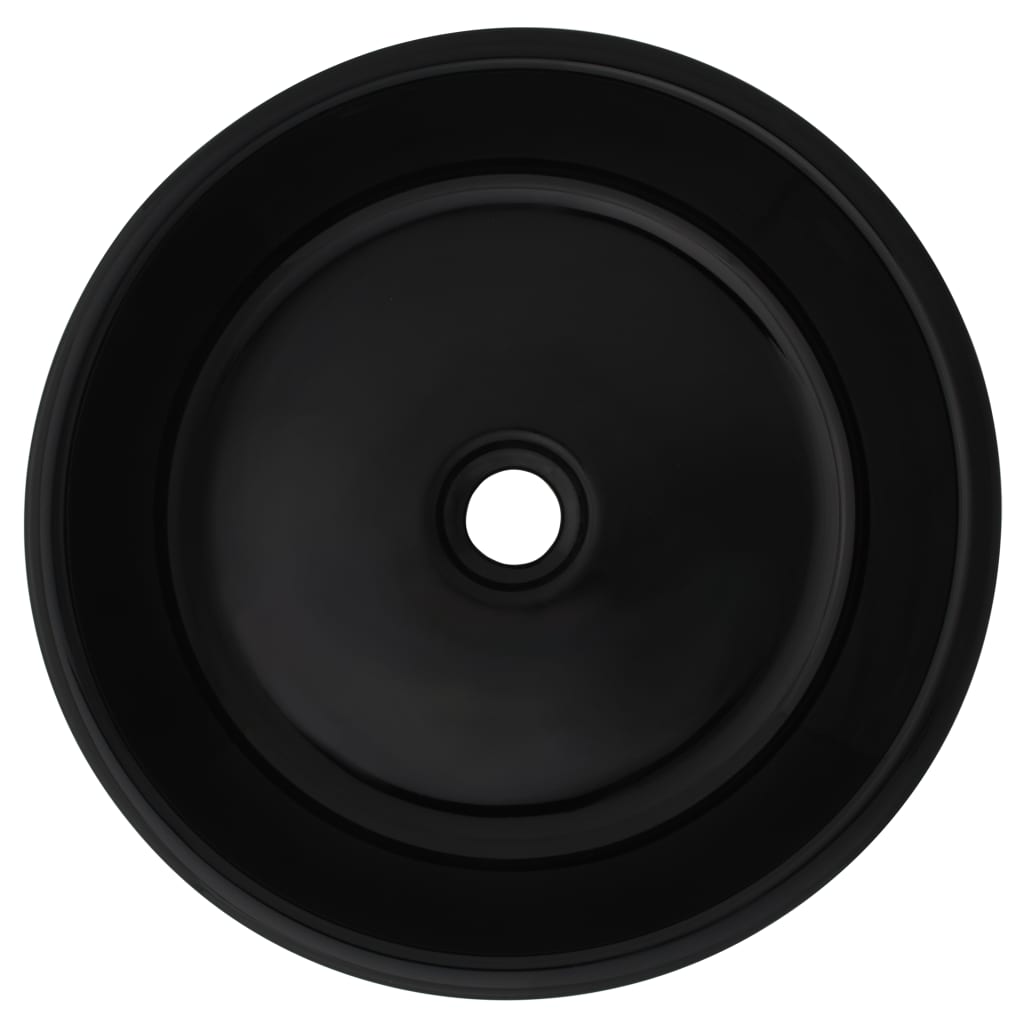 Vidaxx lavabo rond 42x12 cm céramique noir