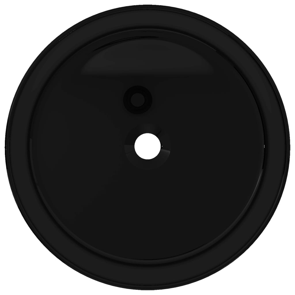 Vidaxl Washbasin Round 40x15 cm Céramique noir