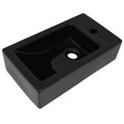 Vidaxl Washingin avec trou de robinet rectangulaire 46x25.5x12 cm Black en céramique - afbeelding 2