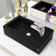Vidaxl Washingin avec trou de robinet rectangulaire 46x25.5x12 cm Black en céramique
