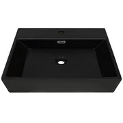 Vidaxl Washingin avec trou du robinet 60.5x42.5x14,5 cm Black en céramique - afbeelding 3