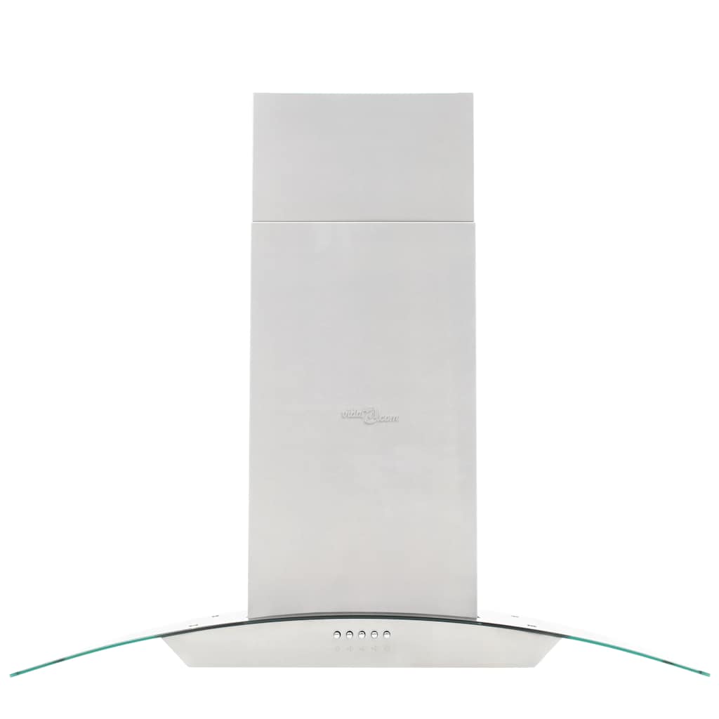 Extracteur de l'île Vidaxl 756 m³ U LED 90 cm en acier inoxydable