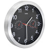 Horloge murale vidaxl avec mécanisme de quartz thermomètre hygromètre 30 cm noir