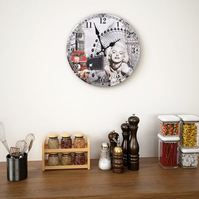 Vidaxl Mur Horloge Vintage Style Marilyn Monroe 30 cm