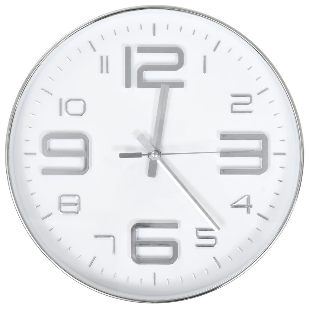 Horloge murale vidaxl 30 cm de couleur argentée