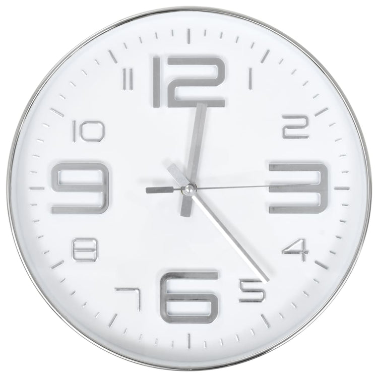Horloge murale vidaxl 30 cm de couleur argentée