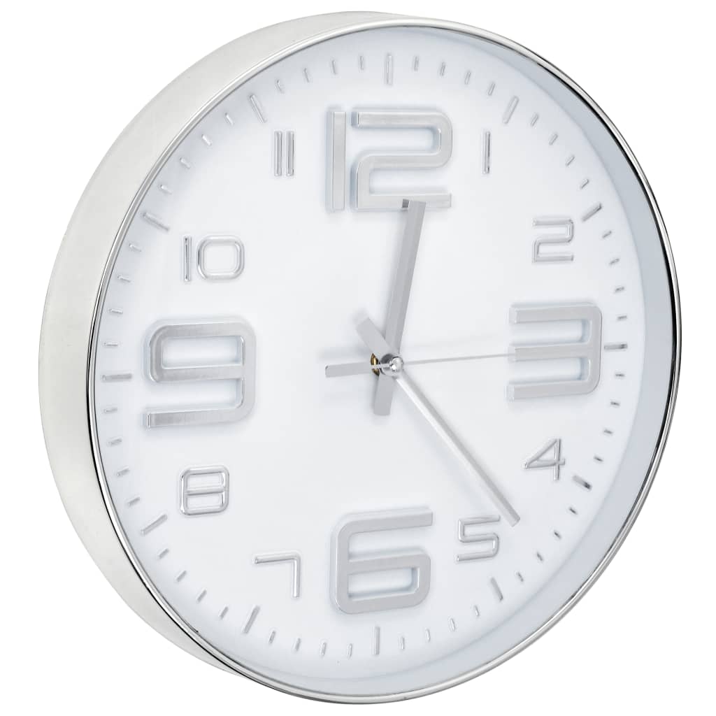 Horloge murale vidaxl 30 cm de couleur argentée