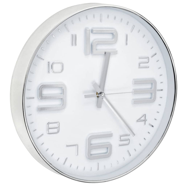 Horloge murale vidaxl 30 cm de couleur argentée