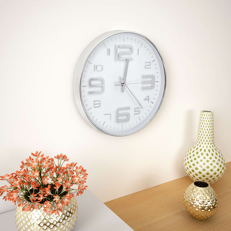 Horloge murale vidaxl 30 cm de couleur argentée