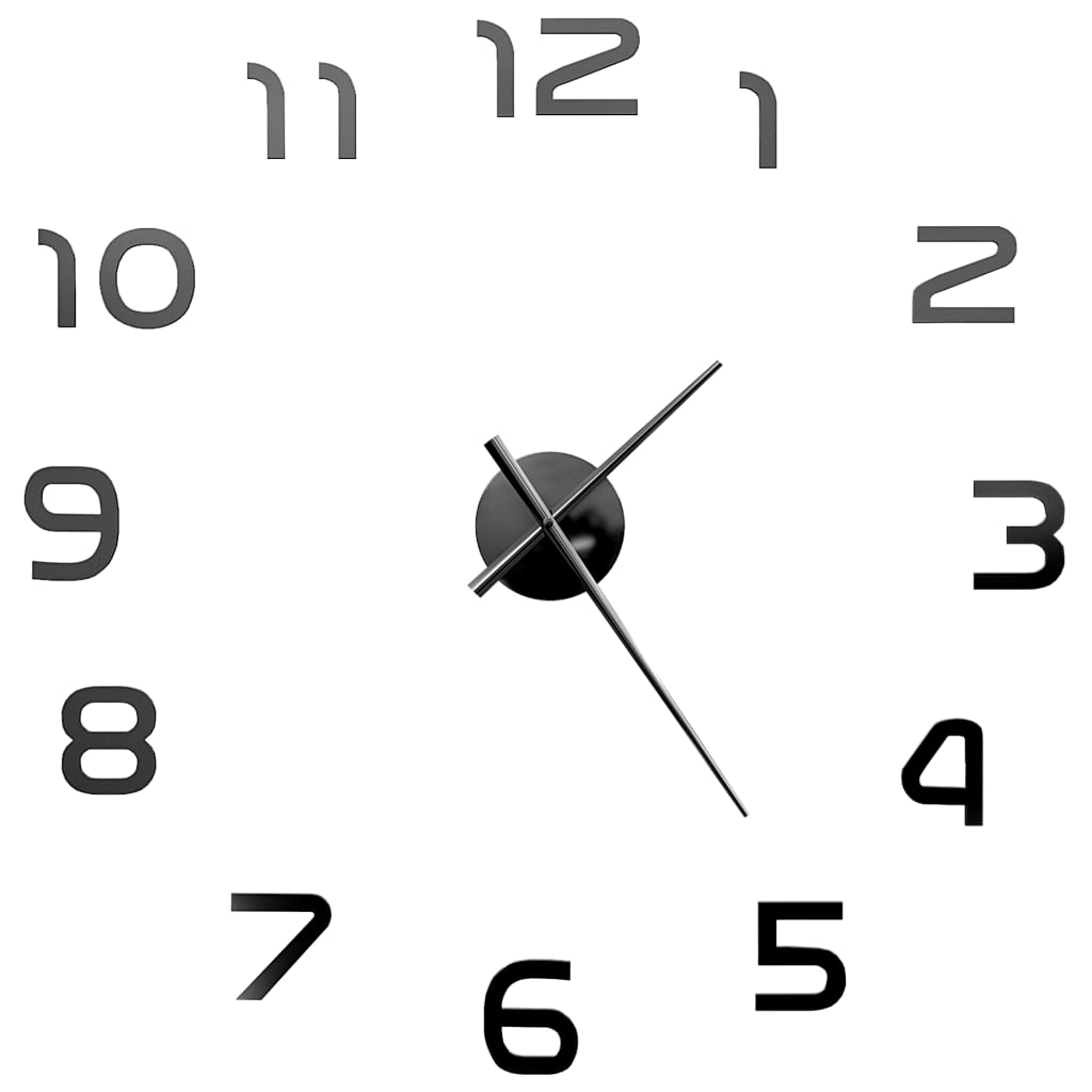 Vidaxl 3D Horloge murale 100 cm xxl noir moderne