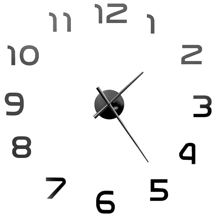 Vidaxl 3D Horloge murale 100 cm xxl noir moderne