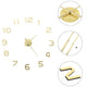 Vidaxl 3D Horloge murale 100 cm xxl coloré en or moderne