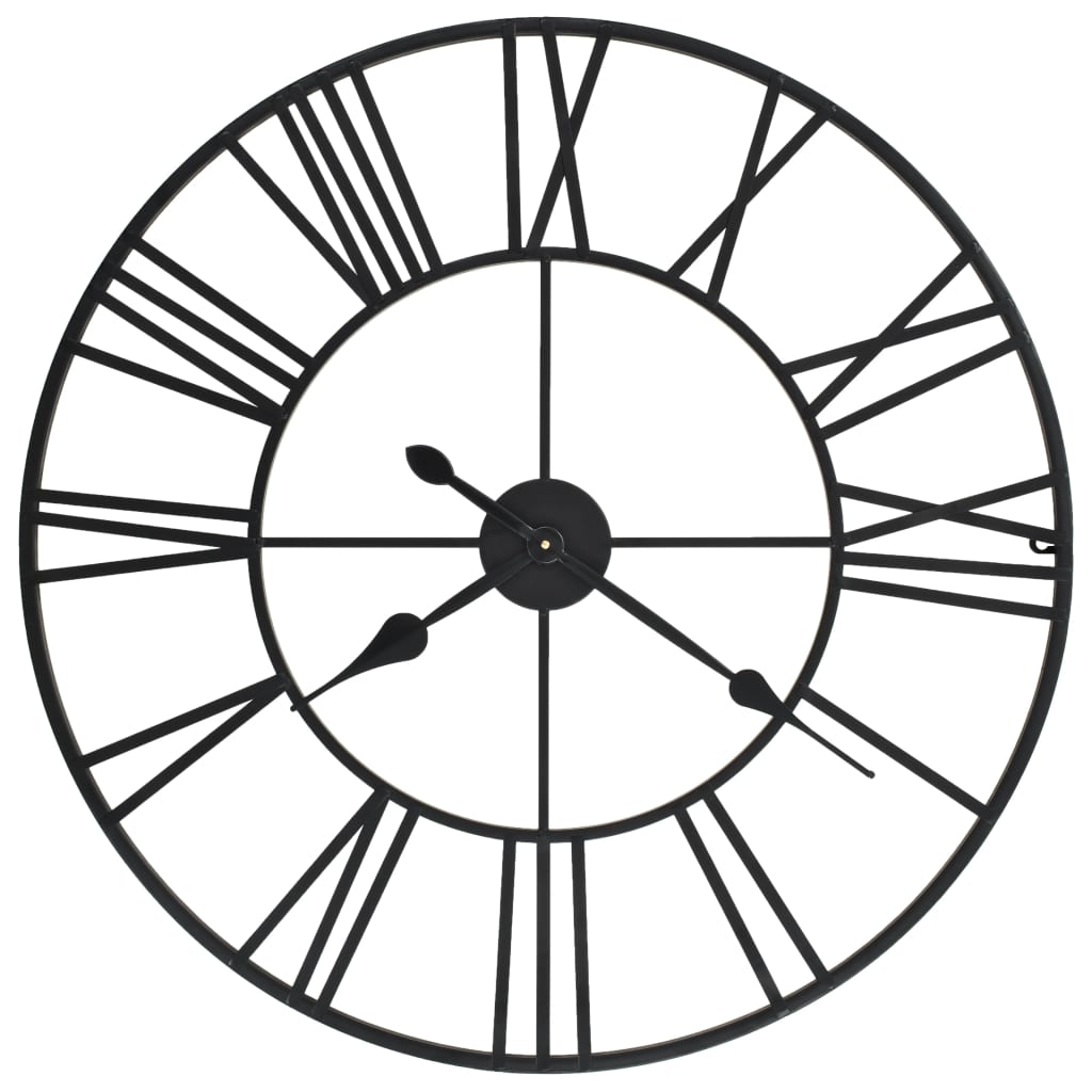 Vidaxl Mur Horloge Vintage Style avec mécanisme de quartz xxl 80 cm métal