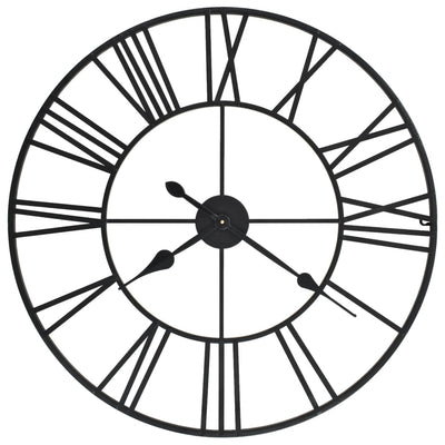 Vidaxl Mur Horloge Vintage Style avec mécanisme de quartz xxl 80 cm métal