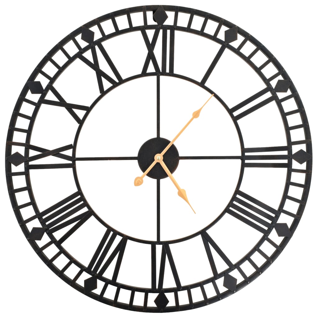 Vidaxl Horloge murale style vintage avec mécanisme de quartz xxl 60 cm métal