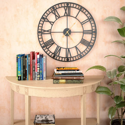 Vidaxl Horloge murale style vintage avec mécanisme de quartz xxl 60 cm métal