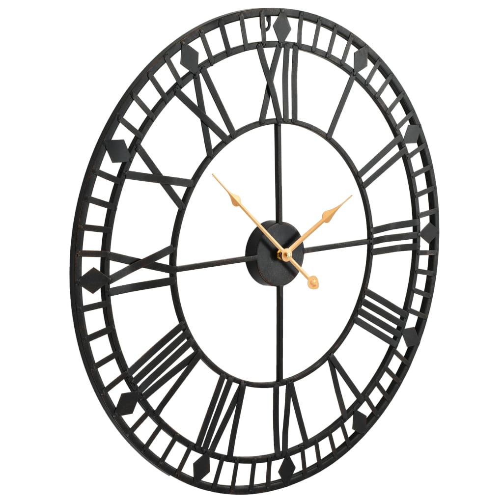 Vidaxl Horloge murale style vintage avec mécanisme de quartz xxl 60 cm métal