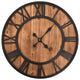 Horloge murale vidaxl mécanisme de quartz de style vintage xxl 60 cm en bois de métal