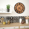 Horloge murale vidaxl mécanisme de quartz de style vintage xxl 60 cm en bois de métal