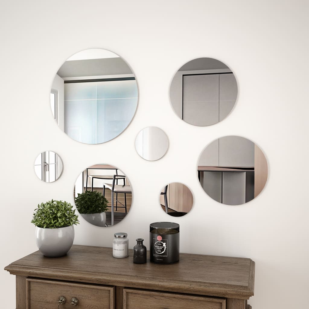 Miroir mural vidaxl placé autour du verre 7 pièces