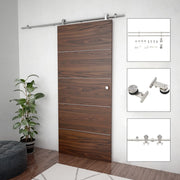 Vidaxl Sliding Door Parts Set 183 cm en acier inoxydable en argent coloré - afbeelding 1