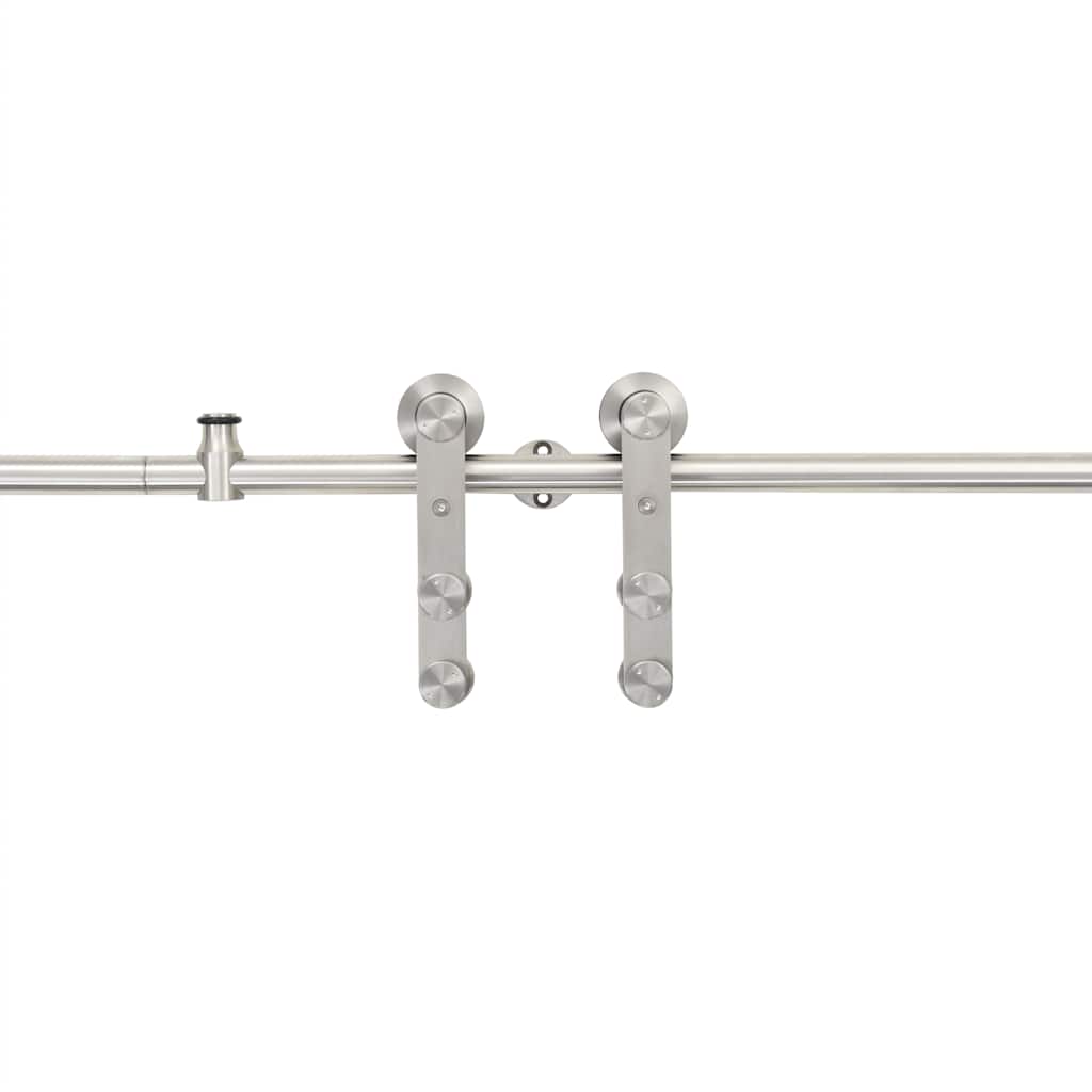 Vidaxl Sliding Door Parts Set 183 cm en acier inoxydable en argent coloré