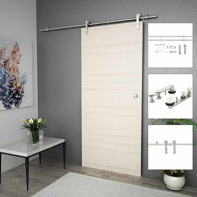 Vidaxl Sliding Door Parts Set 183 cm en acier inoxydable en argent coloré