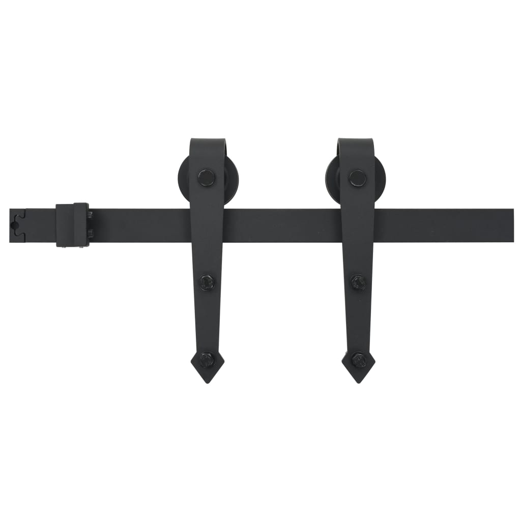 Boîte Vidaxl avec pièces pour porte coulissante 183 cm en acier noir