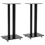 Normes de haut-parleur Vidaxl Conception de colonne de colonne de verre trempé noir 2 pcs - afbeelding 1