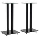 Normes de haut-parleur Vidaxl Conception de colonne de colonne de verre trempé noir 2 pcs