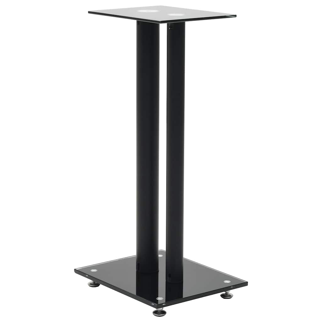 Normes de haut-parleur Vidaxl Conception de colonne de colonne de verre trempé noir 2 pcs