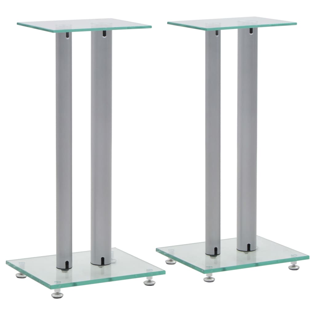 Normes de haut-parleur Vidaxl Conception de colonne Silver en verre trempé 2 STS