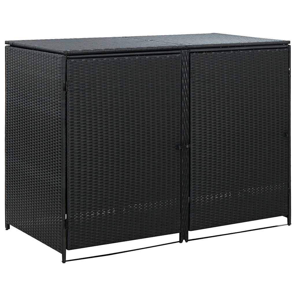 Stockage de conteneur vidaxl double 148x80x111 cm poly rattan noir