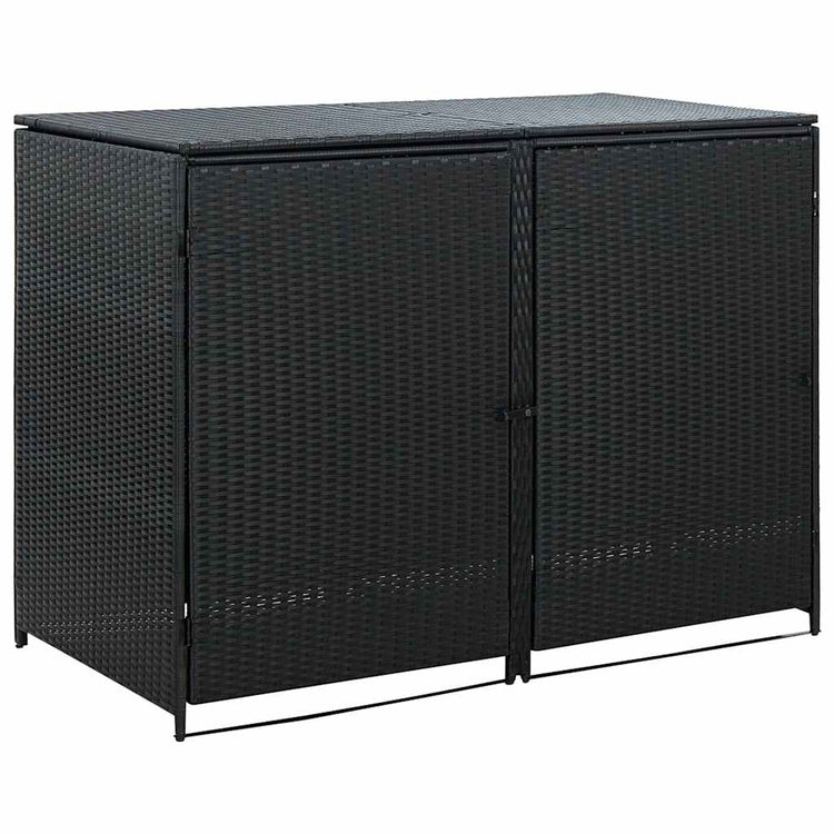 Stockage de conteneur vidaxl double 148x80x111 cm poly rattan noir
