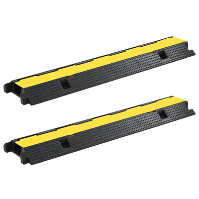 Seuils de protecteur de câble Vidaxl 1 tunnel 100 cm Rubber 2 PCS