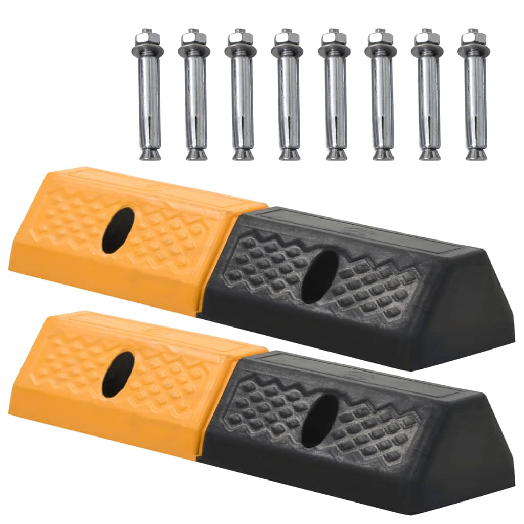 Blocs de stationnement Vidaxl 49x15x9 cm Rubber 2 PCS