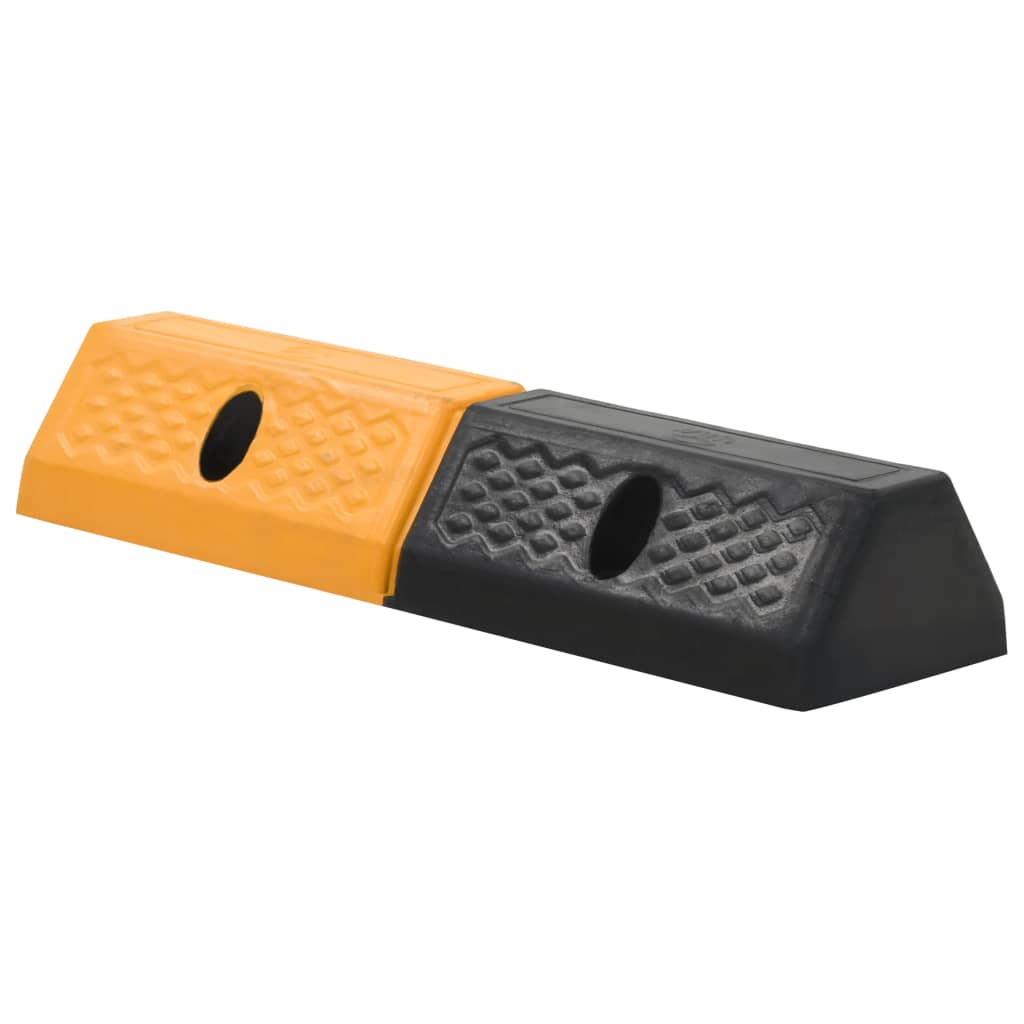 Blocs de stationnement Vidaxl 49x15x9 cm Rubber 2 PCS