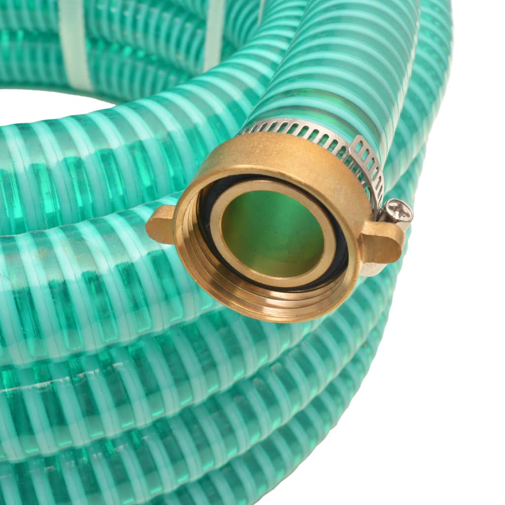 Tuyau d'aspiration vidaxl avec accouplements en laiton 7 m 25 mm verts