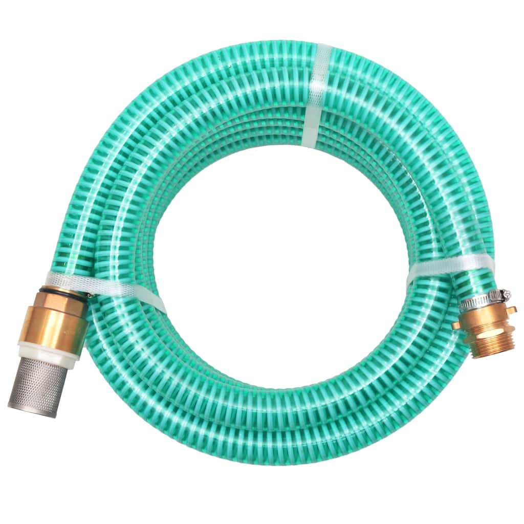 Tuyau d'aspiration vidaxl avec accouplements en laiton 15 m 25 mm verts